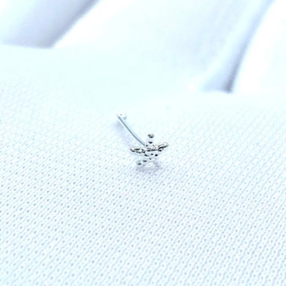 Tiny 3mm Sterling Silver Starfish Star Nose Pin Nose Ring Nose Stud Nose Bone - Picture 2 of 3